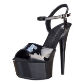 Lapdance Black Platform Sandal With Quick Release Strap 6in Heel Default Title Womens Footwear